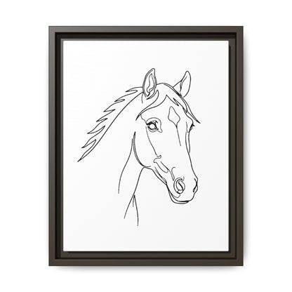 Horse Portrait Sketch - Framed Canvas