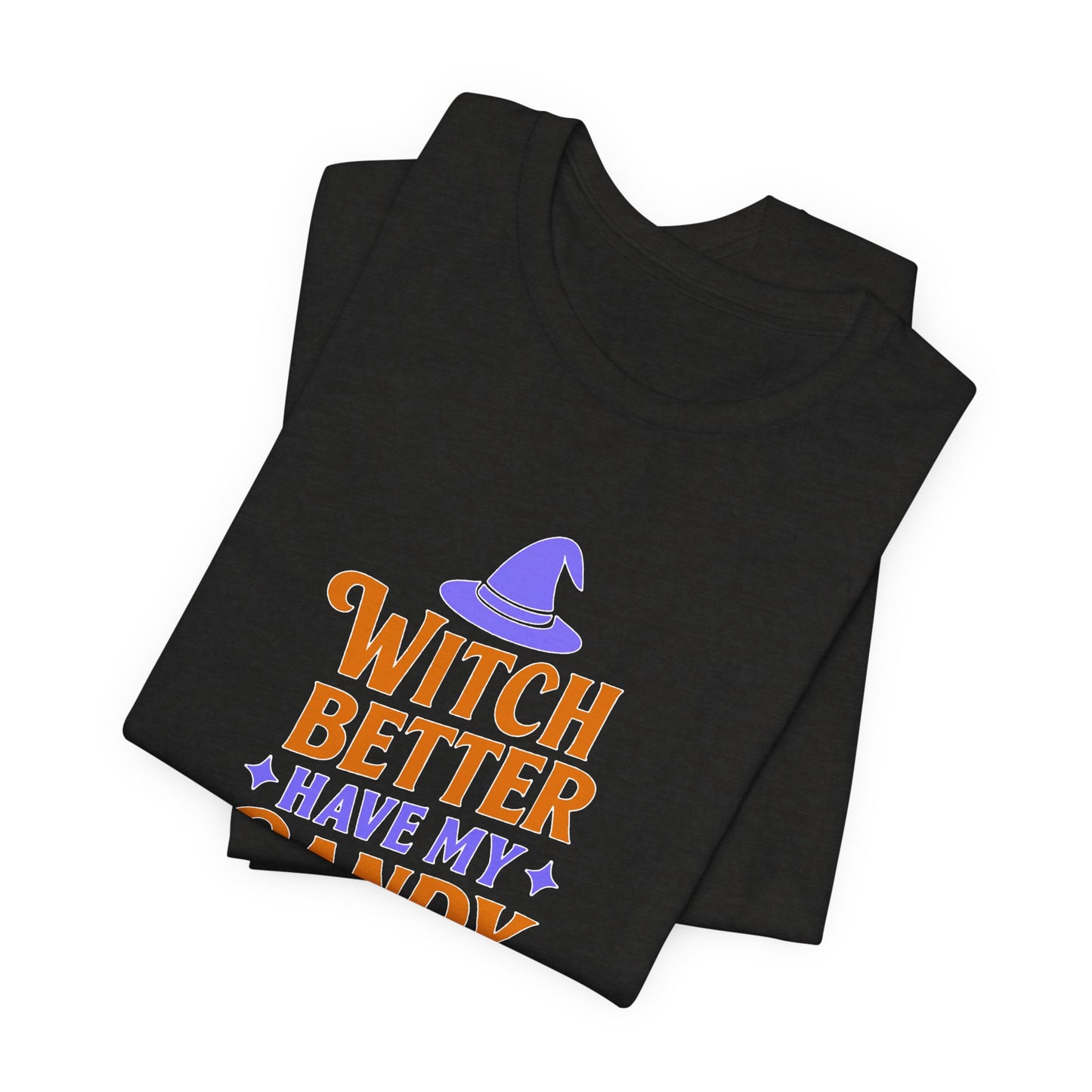 Halloween Witch Candy Tee, Funny Halloween Shirt, Unisex Halloween T-Shirt, Casual Fall Apparel, Trick or Treat Outfit