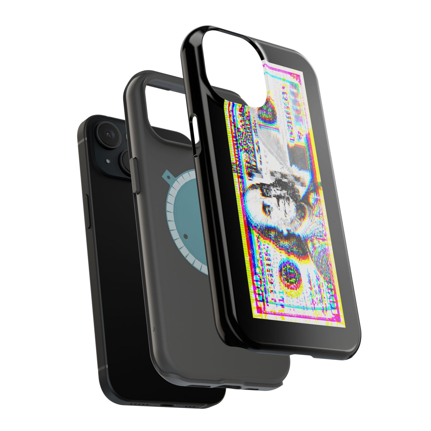 100 Dollars Bill - Neon Color Explosion - Magnetic Phone Case