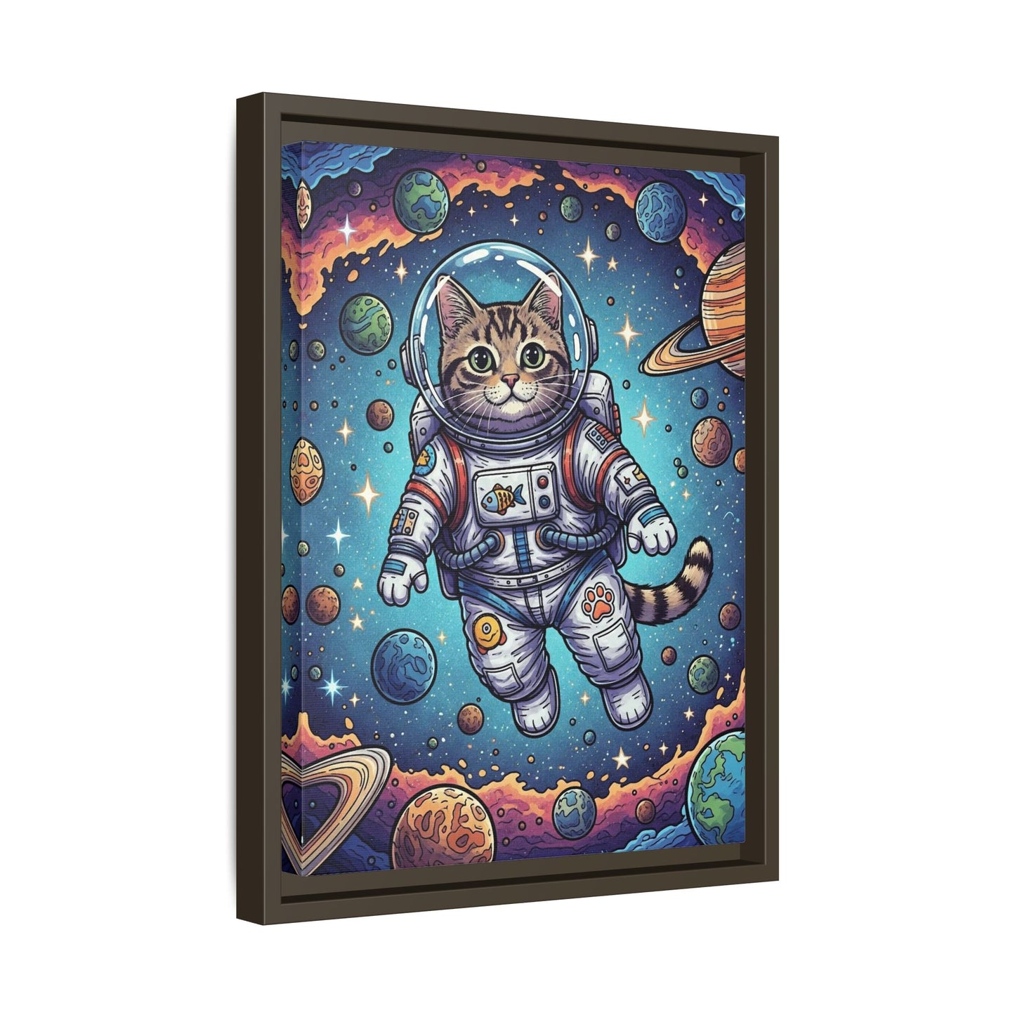 Astronaut Cat - Framed Canvas