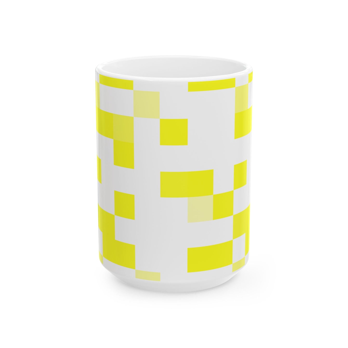 Yellow Pixel Grid - Mug