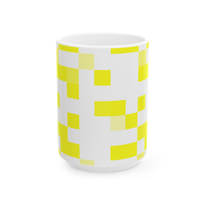 Yellow Pixel Grid - Mug