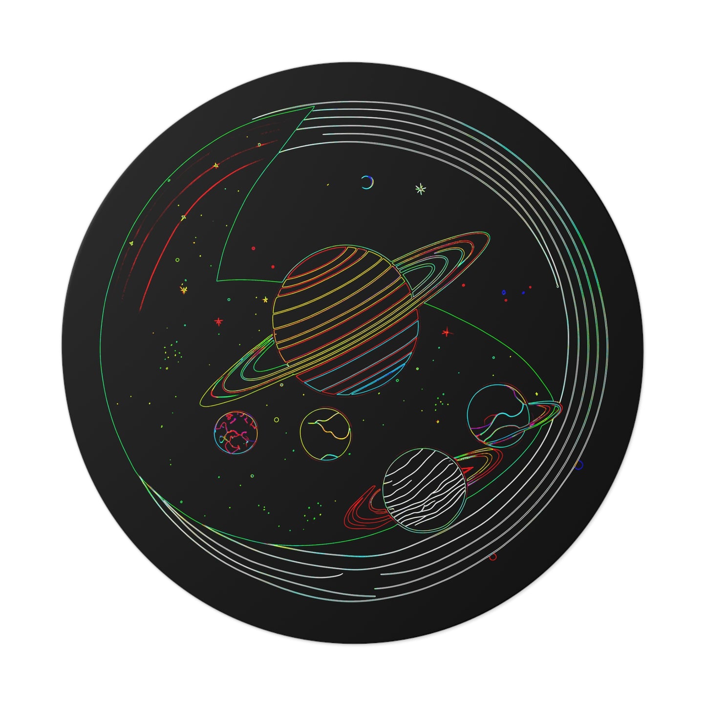 Galactic Round Vinyl Stickers, Space Decor, Laptop Stickers, Cosmic Gift, Astronaut Theme, Unique Space Art