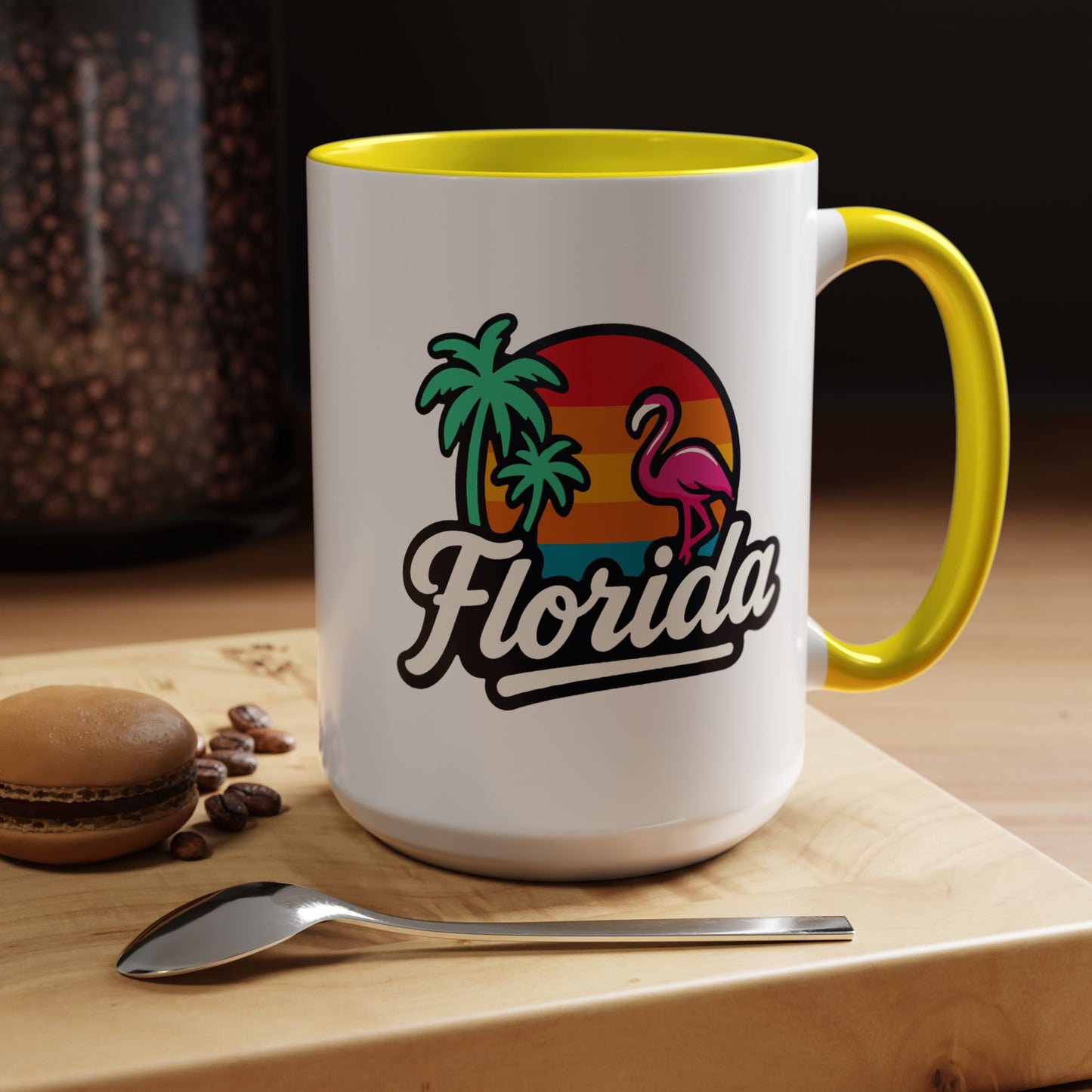 Florida Sunset Palm - Color Accent Mug