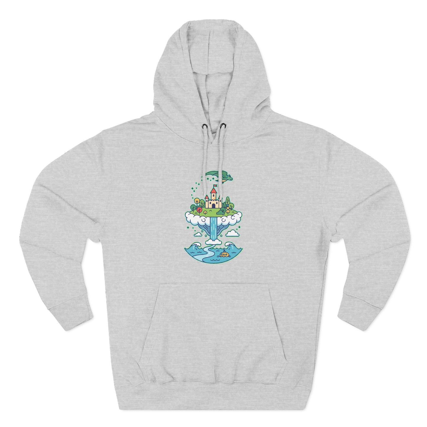 Floating Castle Dragon - Magical Fantasy Island - Hoodie