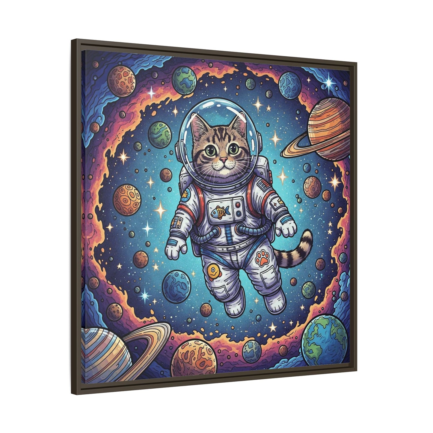 Astronaut Cat - Framed Canvas