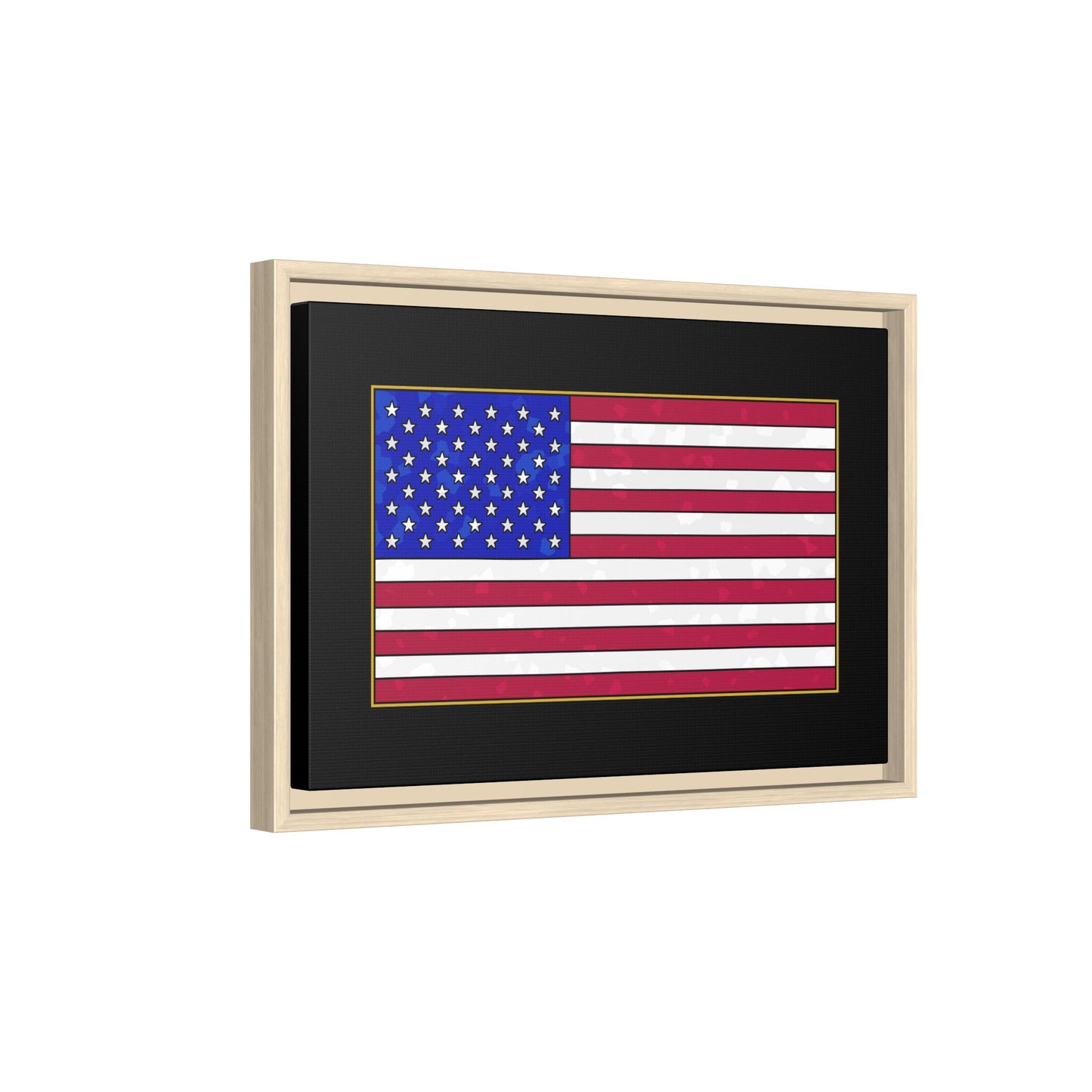 New Glory American Flag (Gold Edge Edition) - Framed Canvas