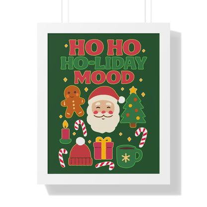 Festive Holiday Poster Print, Cheerful Wall Art for Christmas, Santa Decor, Ho Ho Ho Seasonal Gift, Holiday Mood Wall Art