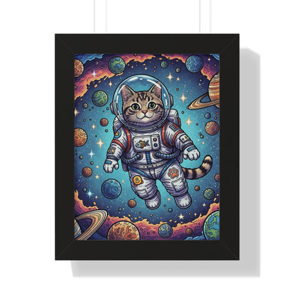 Astronaut Cat - Framed Poster