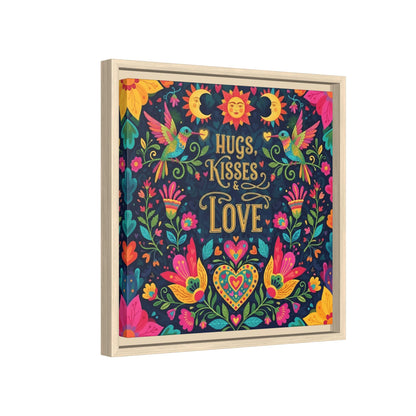 Hugs, Kisses & Love - Framed Canvas