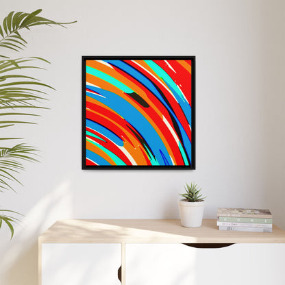 Abstract Rainbow Swirl Arc - Framed Canvas