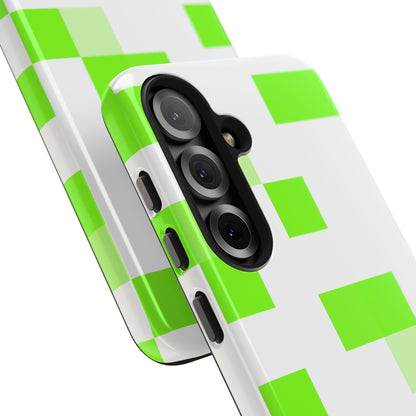 Lime Green Pixel Grid - Phone Case