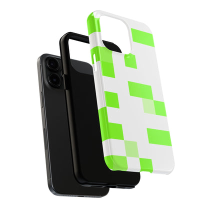 Lime Green Pixel Grid - Phone Case
