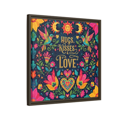 Hugs, Kisses & Love - Framed Canvas