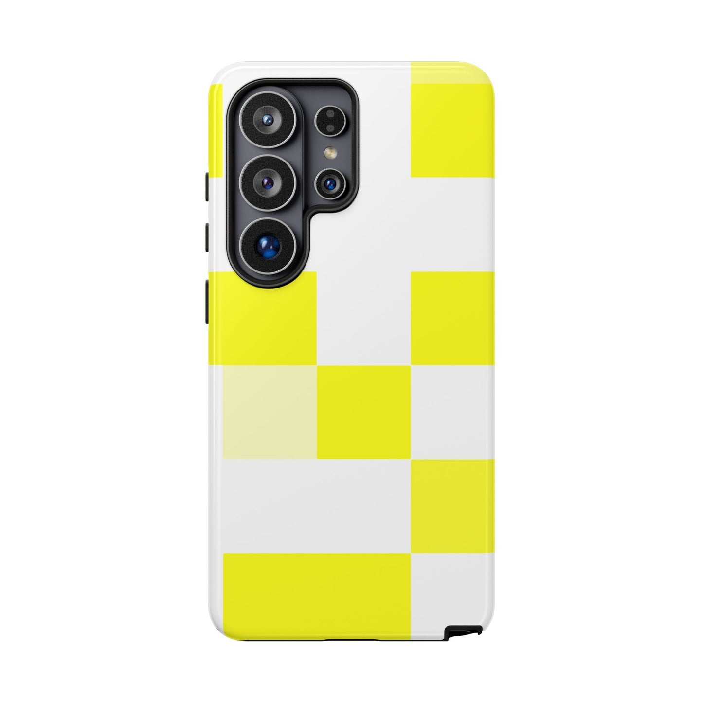 Yellow Pixel Grid - Phone Case