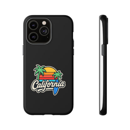 California Sunset Phone Case, Tropical Cell Phone Cover, Beach Lover Gift, Summer Vibes Accessory, Surfing Decor, Personalized Case