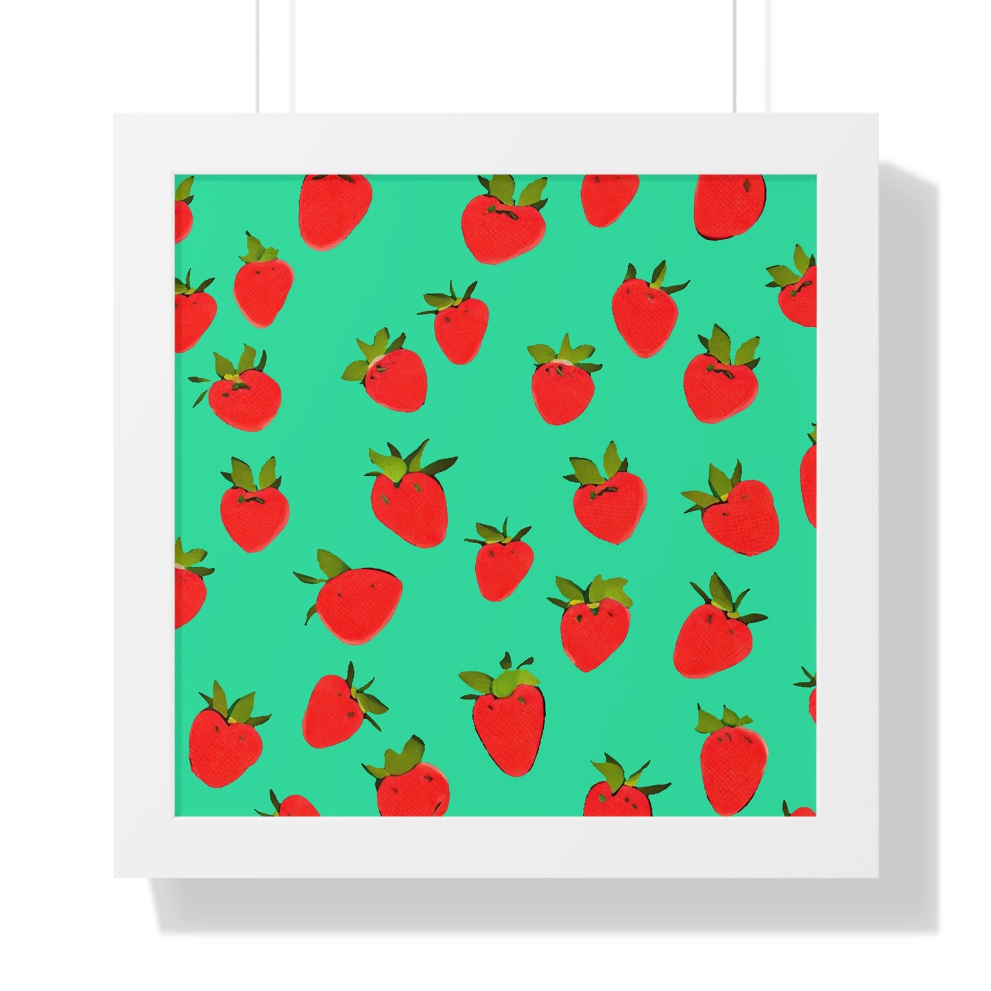 Strawberry Pattern - Framed Poster