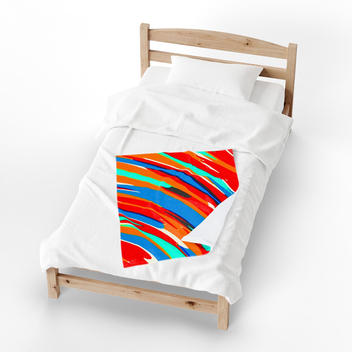 Abstract Rainbow Swirl Arc - Plush Blanket