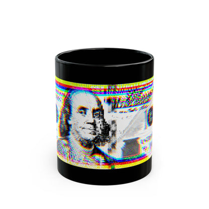 100 Dollars Bill - Neon Color Explosion - Black Mug