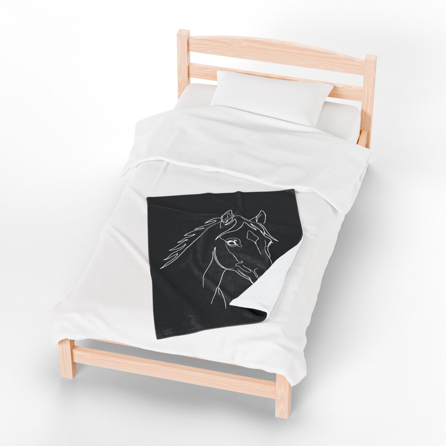 Horse Portrait Sketch - Plush Blanket