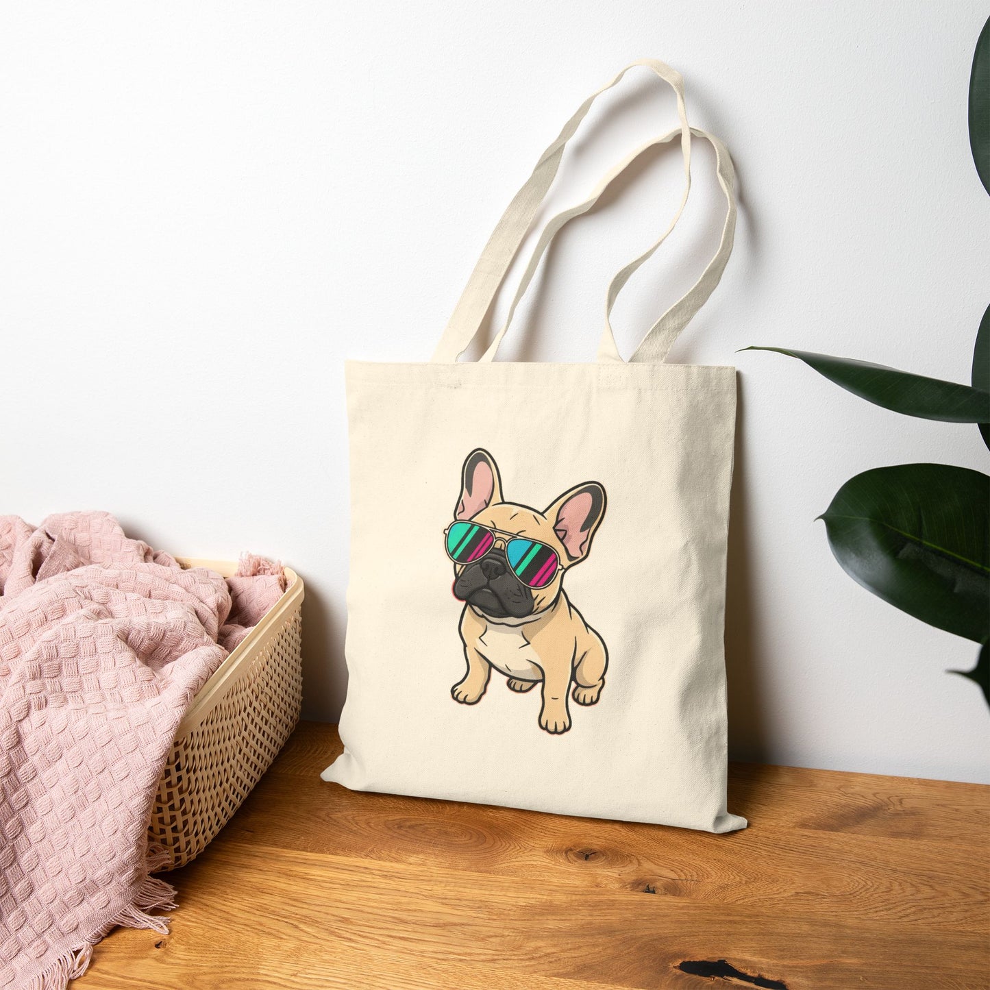 French Bulldog with Sunglasses - Tote Bag