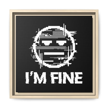 I’m Fine Glitched Smiley - Framed Canvas