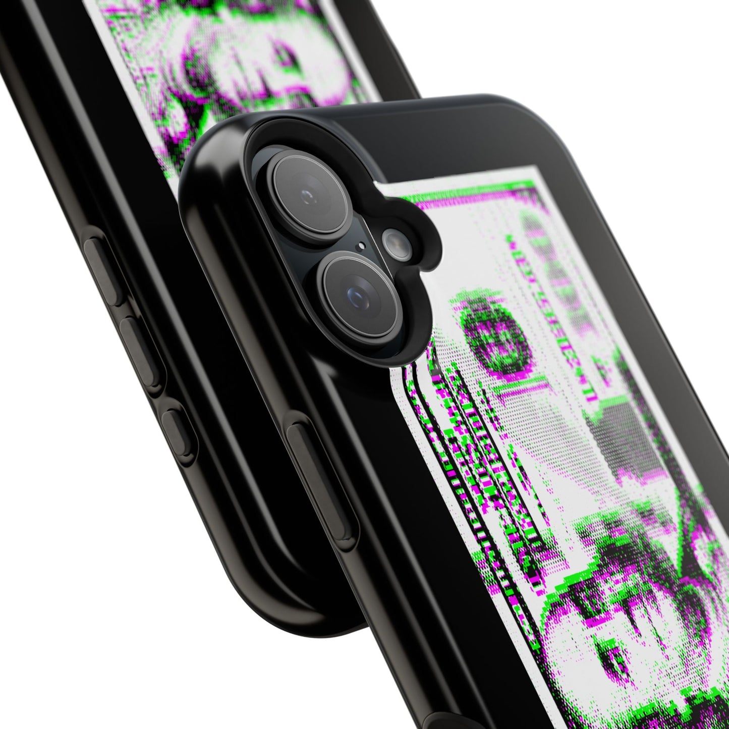 100 Dollars Bill - Green/Magenta Glitch - Magnetic Phone Case