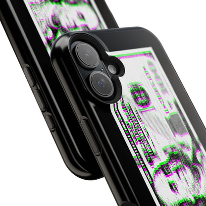 100 Dollars Bill - Green/Magenta Glitch - Magnetic Phone Case