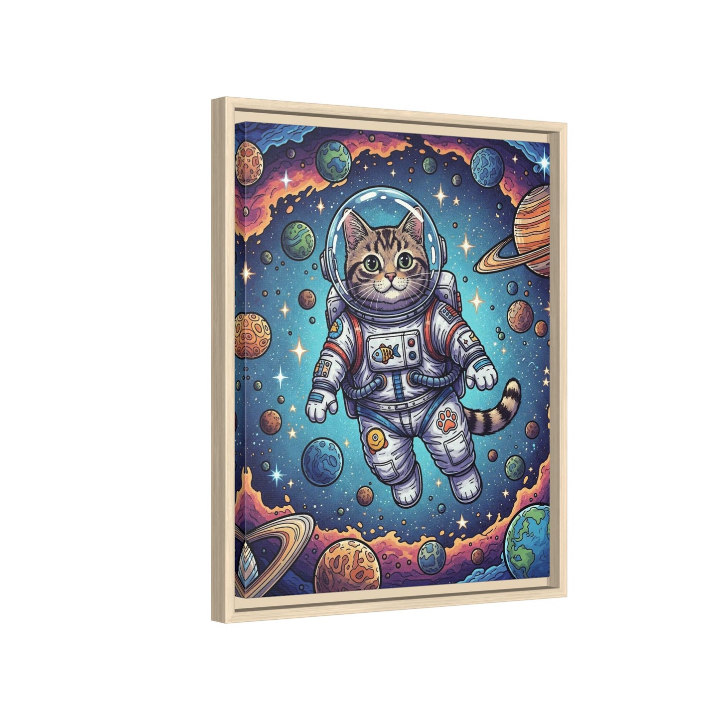 Astronaut Cat - Framed Canvas