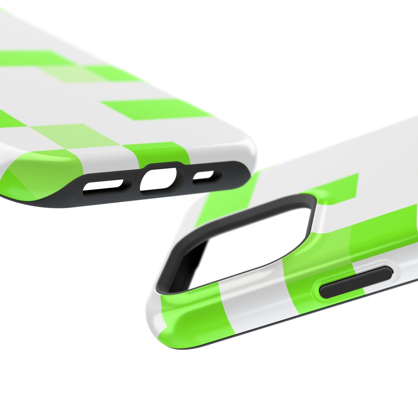 Lime Green Pixel Grid - Magnetic Phone Case
