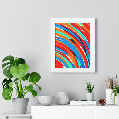 Abstract Rainbow Swirl Arc - Framed Poster