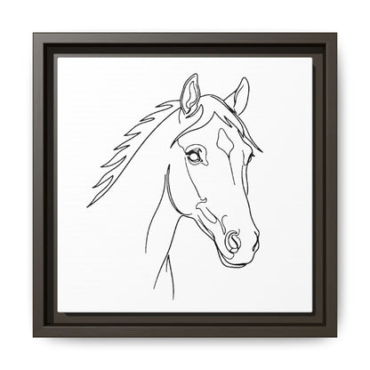 Horse Portrait Sketch - Framed Canvas