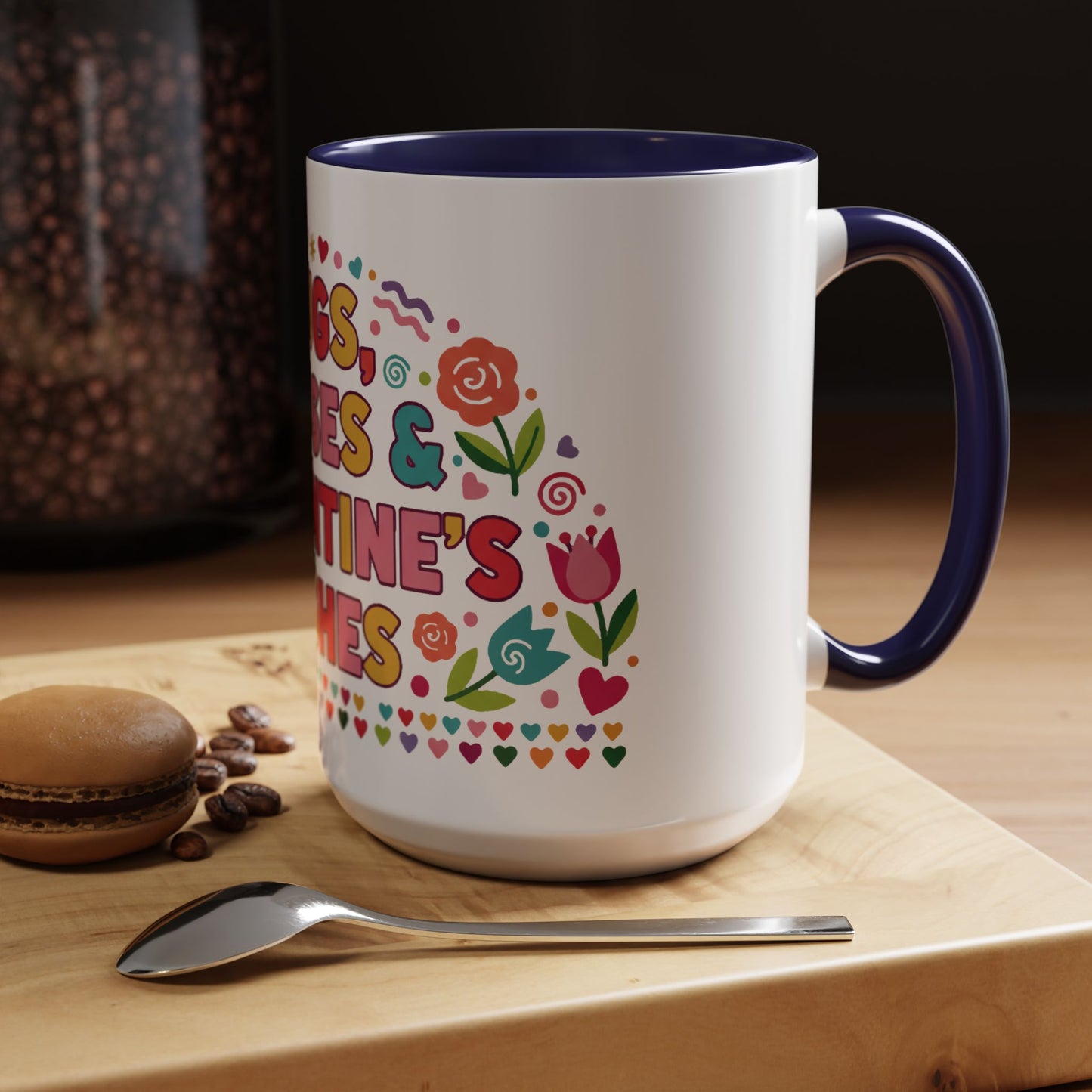 Hugs, Kisses & Valentine’s Wishes - Color Accent Mug