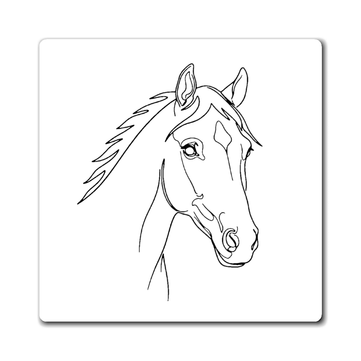 Horse Portrait Sketch - Magnet