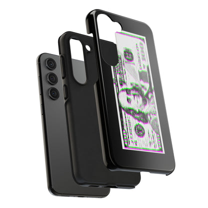 100 Dollars Bill - Green/Magenta Glitch - Phone Case