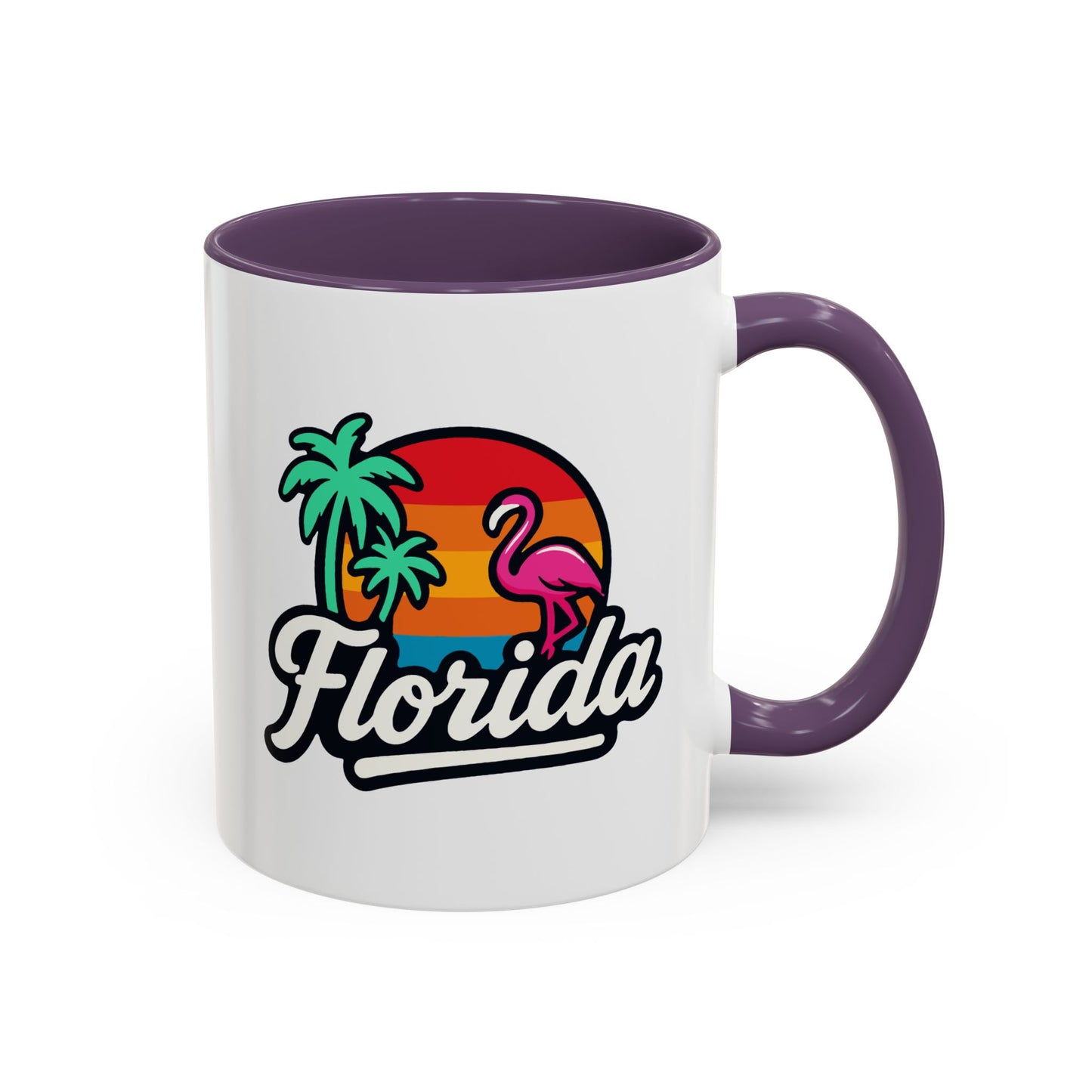 Florida Sunset Palm - Color Accent Mug