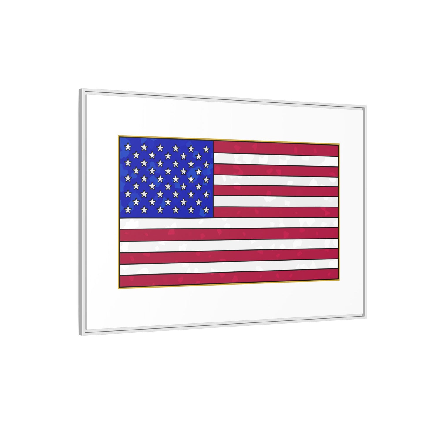 New Glory American Flag (Gold Edge Edition) - Framed Canvas