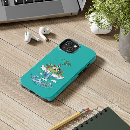 Floating Castle Dragon - Magical Fantasy Island - Phone Case