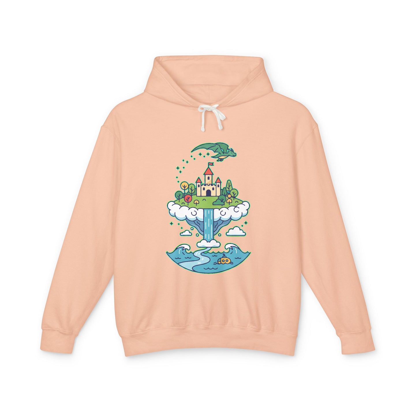 Floating Castle Dragon - Magical Fantasy Island - Hoodie
