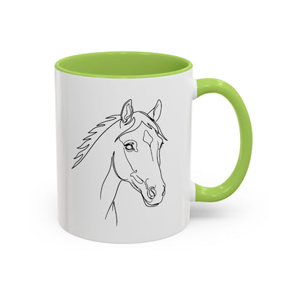 Horse Portrait Sketch - Color Accent Mug