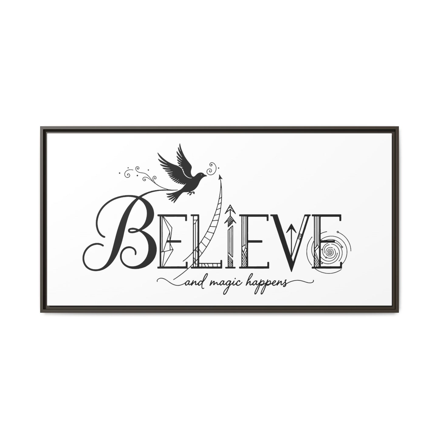 Believe and Magic Happens - Framed Canvas