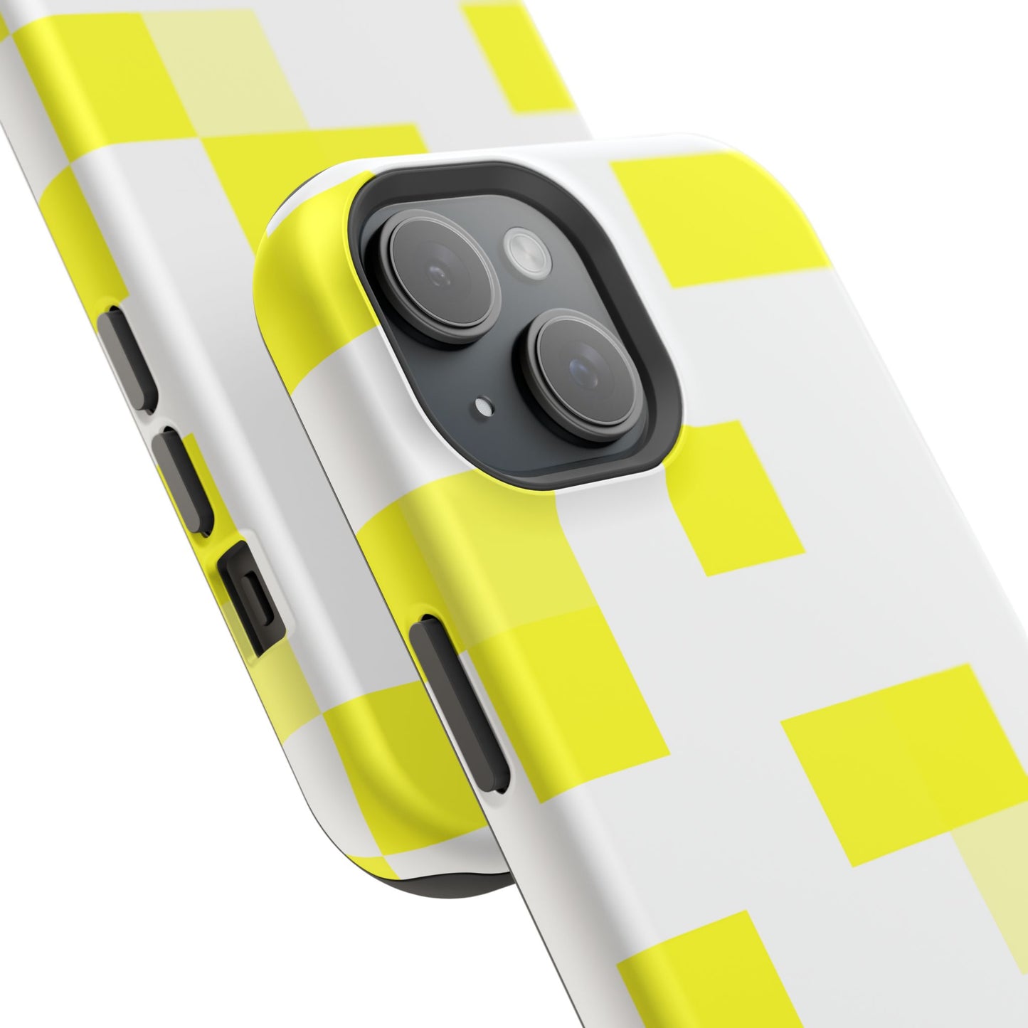 Yellow Pixel Grid -  Magnetic Phone Case