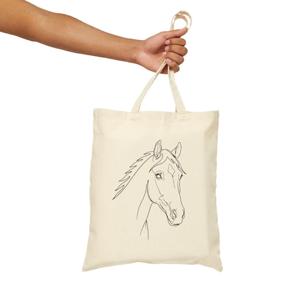 Horse Portrait Sketch - Canvas Tote Bag