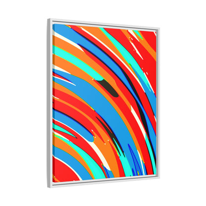 Abstract Rainbow Swirl Arc - Framed Canvas