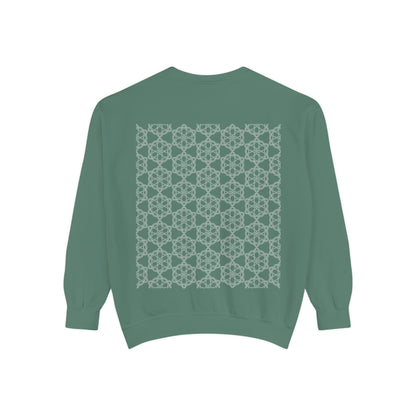 Garment-Dyed Sweatshirt with Elegant Floral Design, Cozy Unisex Sweater, Fashionable Casual Wear, Gift for Her, Perfect for Spring Style