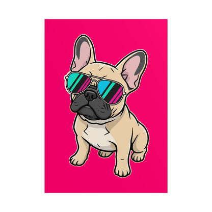 French Bulldog with Sunglasses - Poster