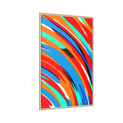 Abstract Rainbow Swirl Arc - Framed Canvas