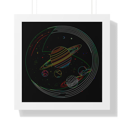 Cosmic Planetary Framed Vertical Poster, Space Art Decor, Astronomy Gift, Home Wall Art, Celestial Decoration, Galaxy Print