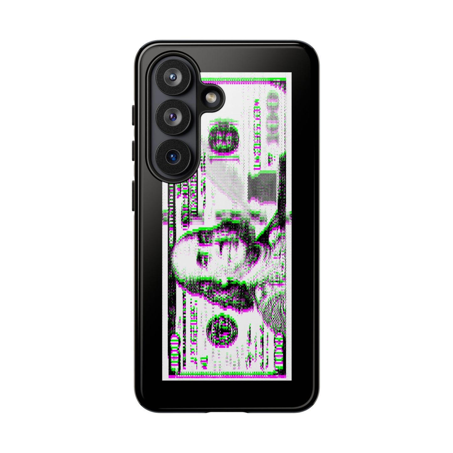 100 Dollars Bill - Green/Magenta Glitch - Phone Case
