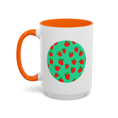 Strawberry Pattern - Color Accent Mug